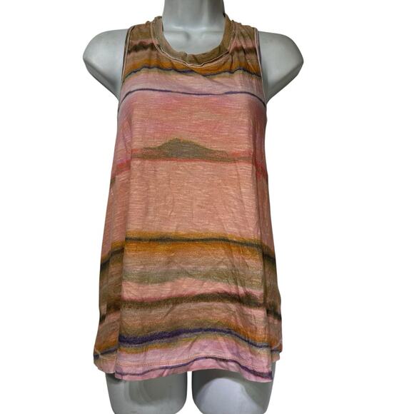 Pilcro Anthropologie Sunset Dyed Motif Twist Back Crewneck Tank Top Size XS - Picture 1 of 6